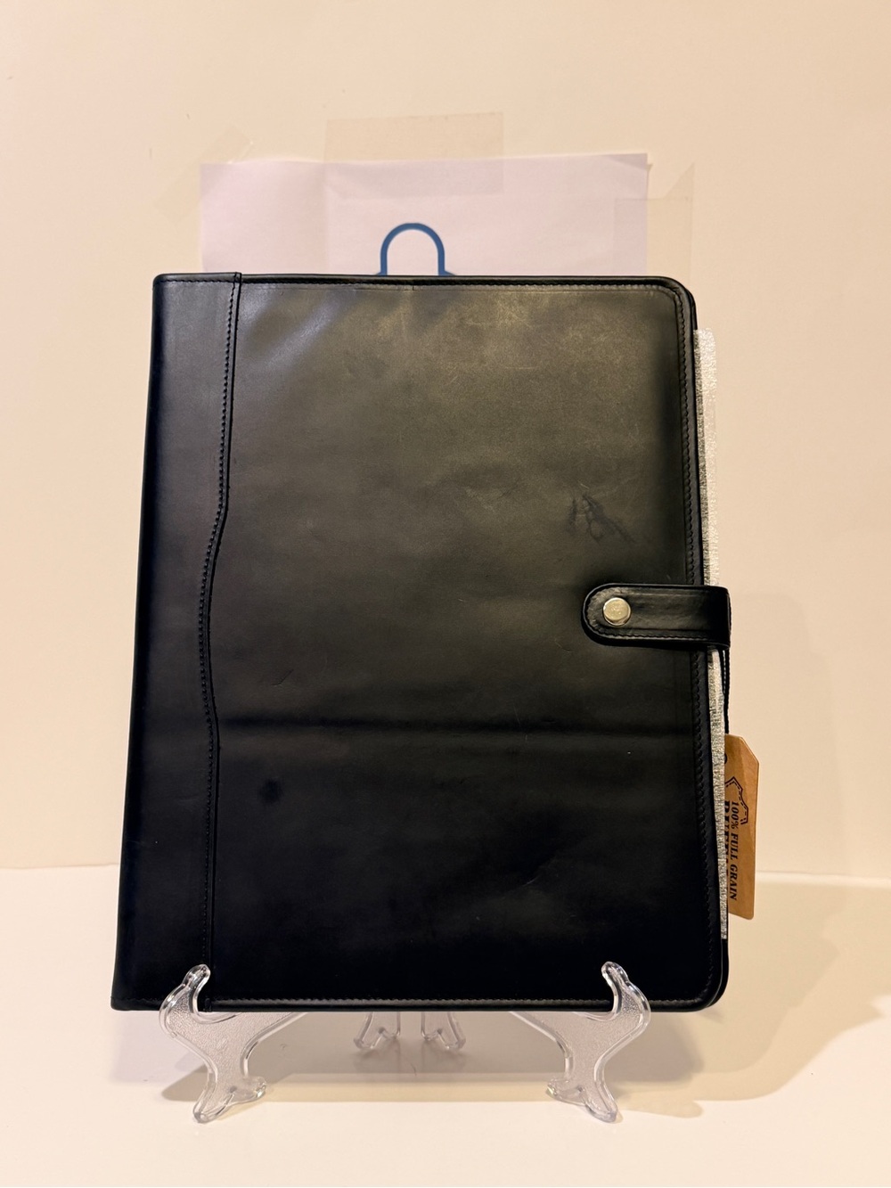 NWT Leathertown Full Grain Buffalo Leather Portfolio Binder/Organizer
